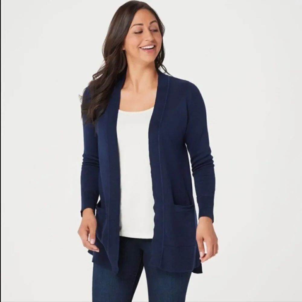 New Isaac Mizrahi Live! Essentials Open Front Cardigan | Size S